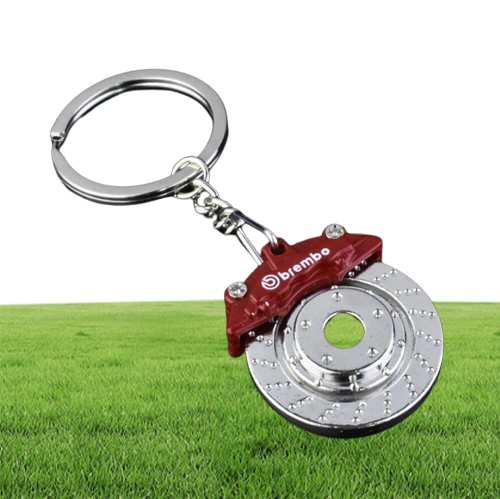 Creative gift car metal keychain turbo gear hub pendant brake disc shock absorber Pendant Christmas gifts 6 Colors