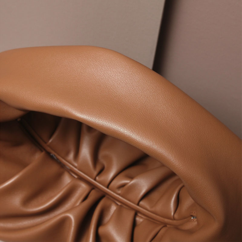 Monogrammed Letters Pouch Genuine Soft Leather Women Cloud Bag New Handbag Fashion Hand Purse Clutch Bag Dumpling Shoulder Bag