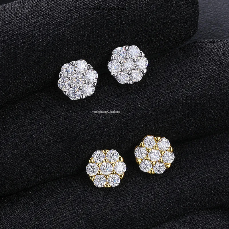 Passed Test Men Women D Color 3mm Moissanite Sterg Sier Gold Plated Bg Dia Studs Earrings Nice Gift
