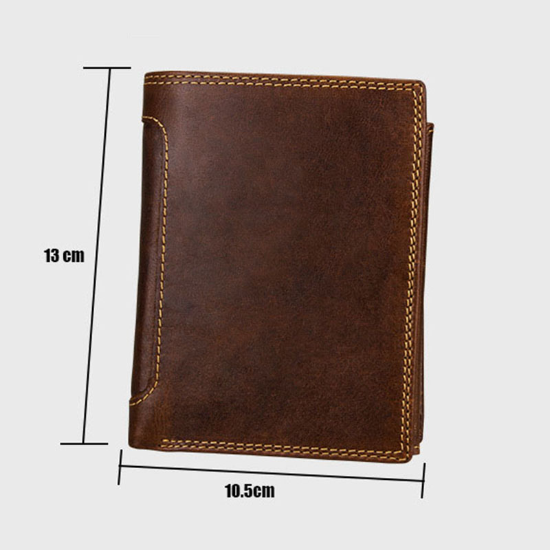 Classic Men's Wallet Vintage Genuine Leather Wallet for Men High Quality Cow Skin Business Credit Card Holder Men's Coin Purse