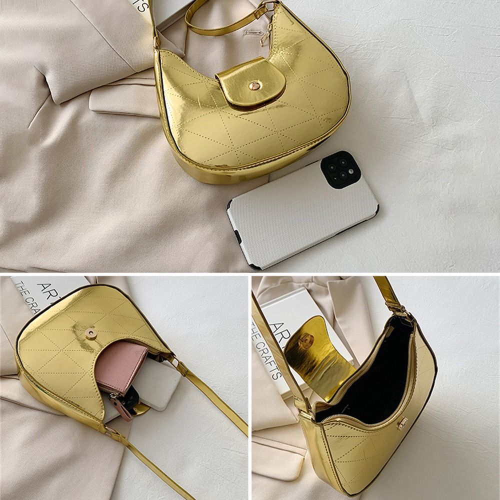 Laser Patchwork Shoulder Bag for Women Solid Color Designer Underarm Bags Small Handbags Tote bag Crescent Daily Dumpling Bags