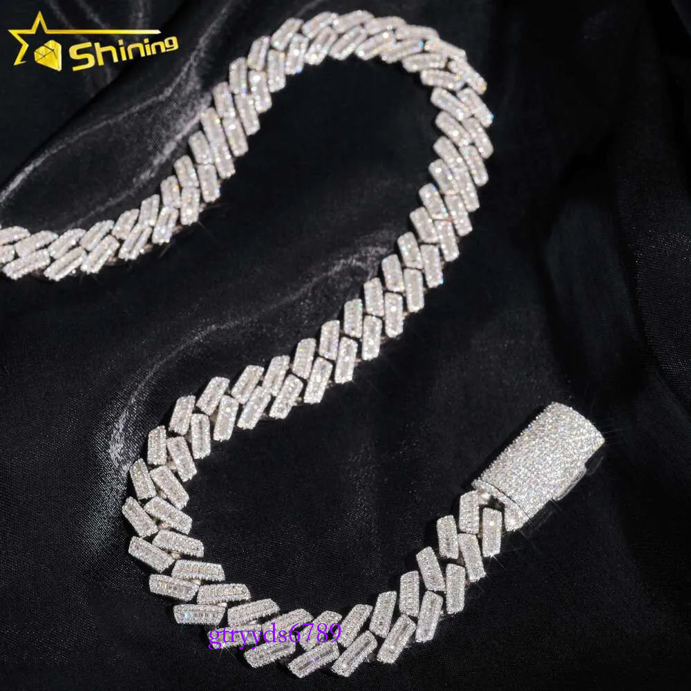 Necklace Jewelry Cuban k Chain Custom Vvs Moissanite 20MM Rhombus Iced Out Sterg Sier Pass Dia Test Hip Hop Chains for Men Jewelery
