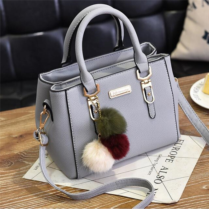 Luxury Handbag Women Bags Women Hairball Shoulder Bag Ladies Hand Bags Vintage Leather Messenger Bag Female Hand Bolso Bags