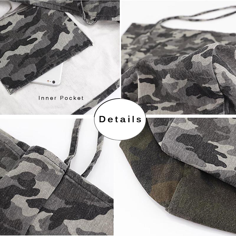 Wahyah Ladies Hand Bags for Woman Handbags Camouflage Oversize Clutch Purse Shoulder Bag Large Capacity Casual Jeans Bags ZY045