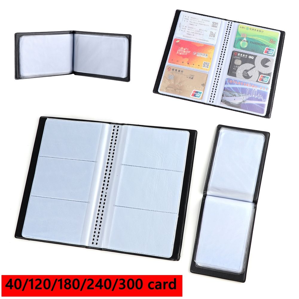 Leather 40/120/180/240/300 Cards ID Credit Card Holder Book Case Organizer Business Cards ID Credit Card Holder Case