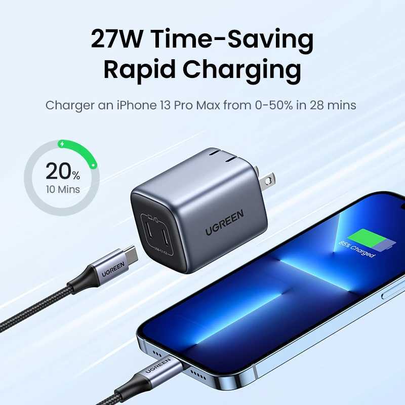 UGREEN GaN 45W USB Charger PD QC 3.0 Fast Charger Quick Charger for iPhone 15 14 Pro Phone Charger for S24 S23 Y241106
