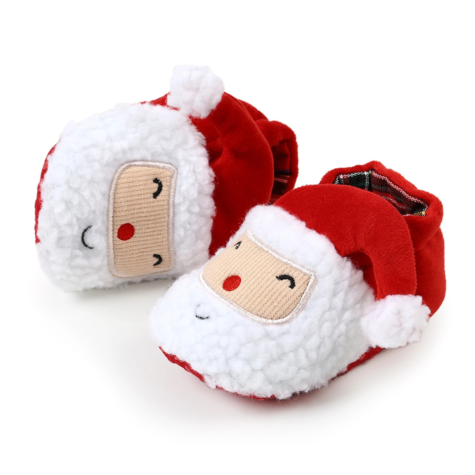 Pudcoco Infant Baby Girls Boys Winter Snow Boots Christmas Cartoon Santa Claus Warm Walking Shoes for Home Party Wear 241107