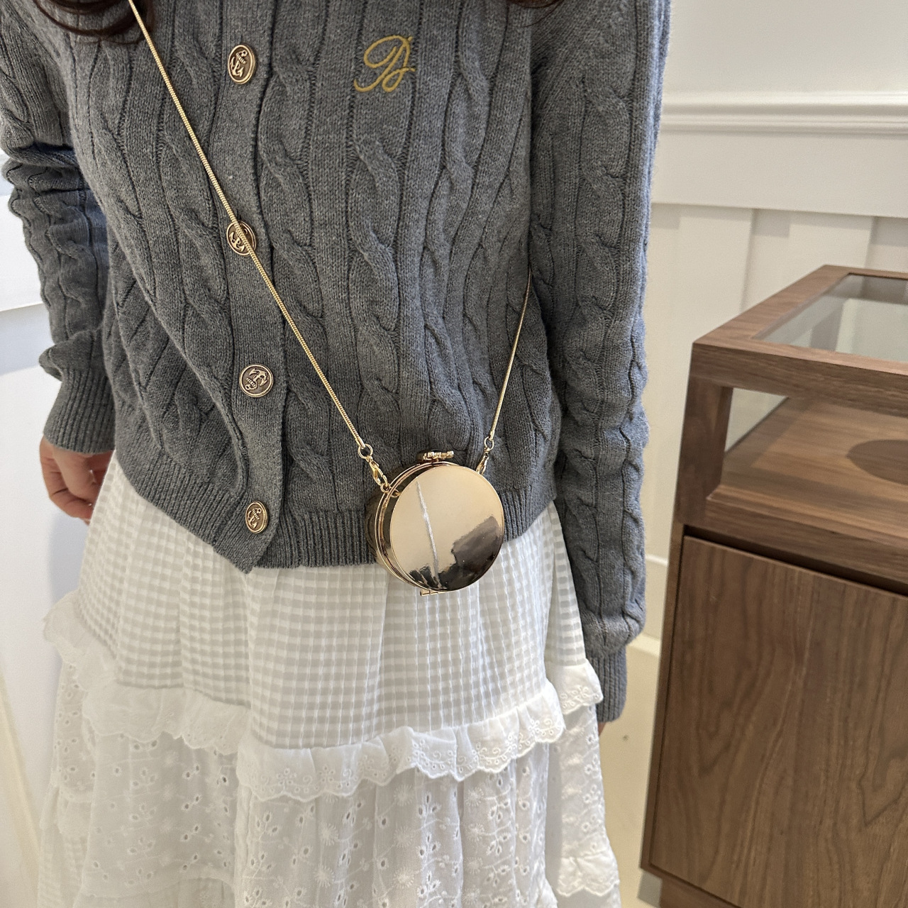 Mini Lipstick Bag Decorate Designer Handbag and Purse Fashion Women Shoulder Circular mirror Bag Chain Crossbody bag Female