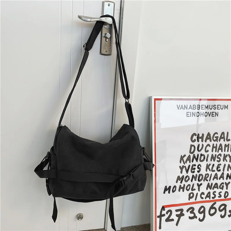 Canvas Messenger Bag Ladies Big Capacity Handbags Shoulder Bag Youth Girls Student School Bags Fashion Men Crossbody Bags Bolsos