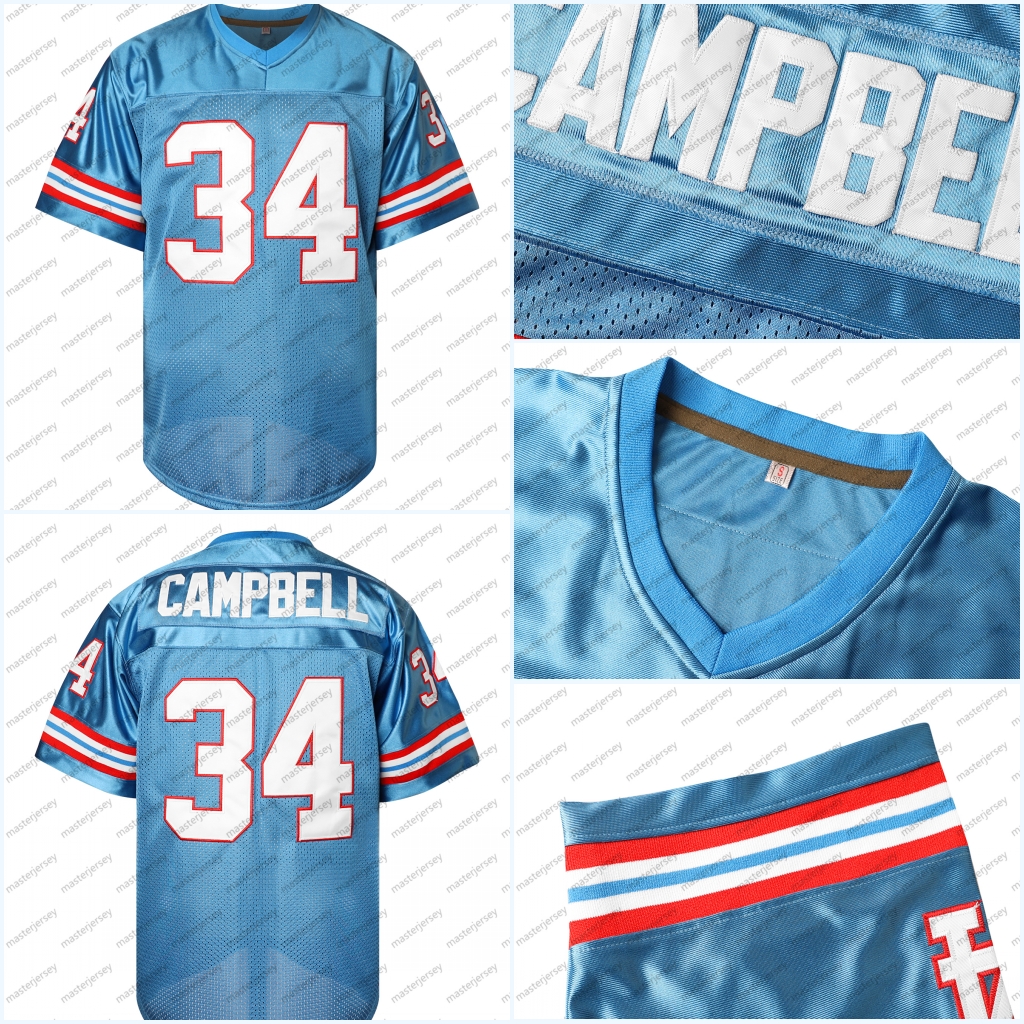 #34 CAMPBELL Comfy V-Neck Football Jerseys Men Mesh Embroidery for Training and Competition Breathable Moisture-Wicking Short Sleeve Top for Active je