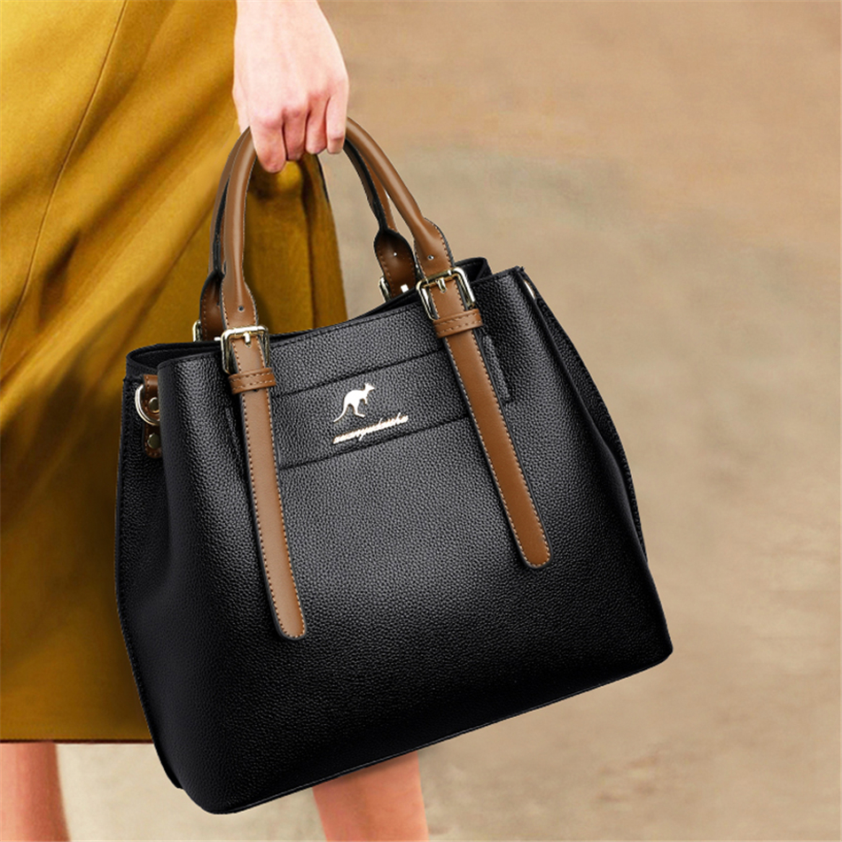 luxury Large Capacity Casual Tote Bag Leather Shoulder Crossbody Bags for Women 2024 Simple Female Shopper Bag Designer Handbag
