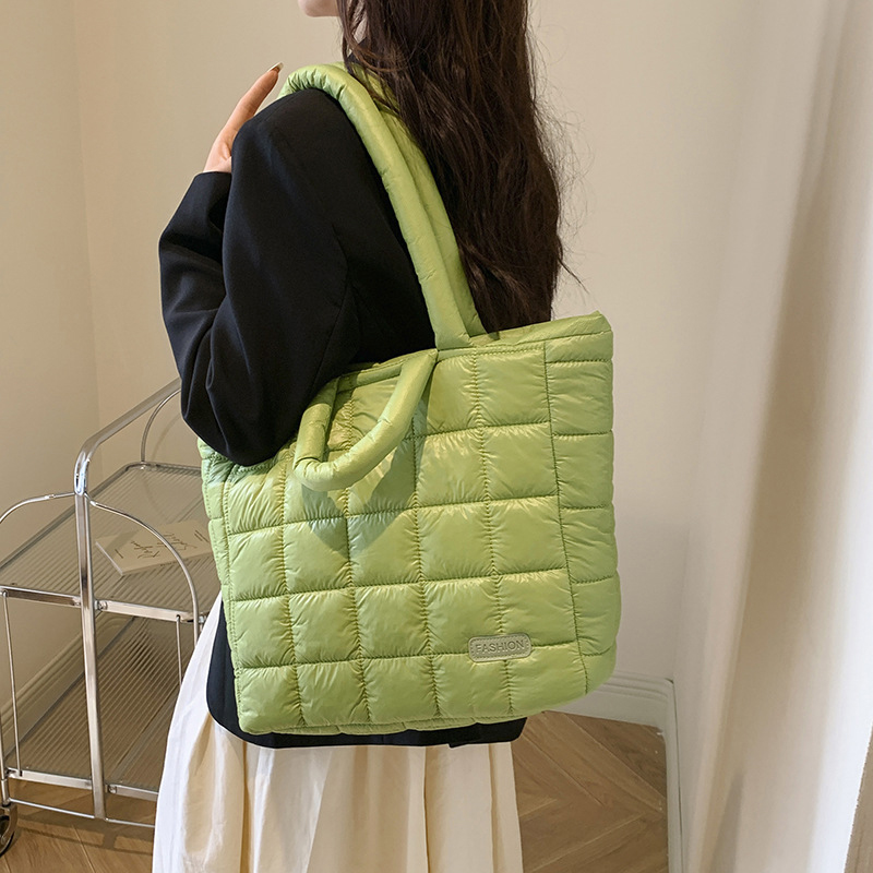 Luxury Women Shoulder Bag Quilted Space Cotton Crossbody Bag Versatile Padded Messenger Bag Winter Large Capacity HandBag