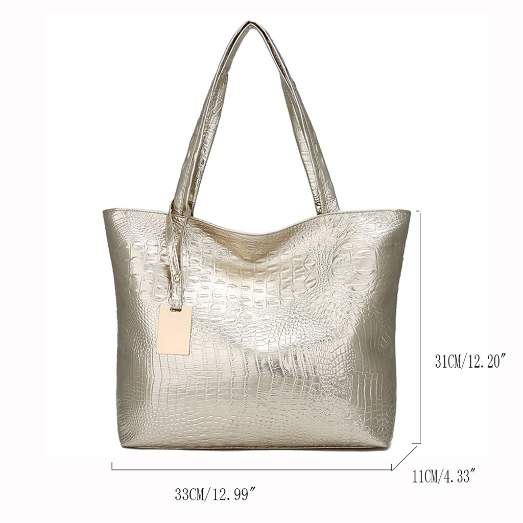 Luxury Handbags Women Bags Designer Holographic Sliver Shopping Bags Casual Crocodile Pattern Tote Large Capacity Shoulder Bags