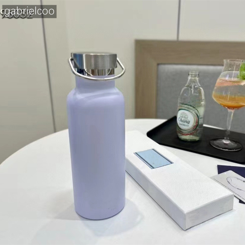 Designer Water Bottle Candy Color Insulation Cup INS Classic Letter Printing Art Student Portable Handheld Cup 500ML Large Capacity Kettle 16f