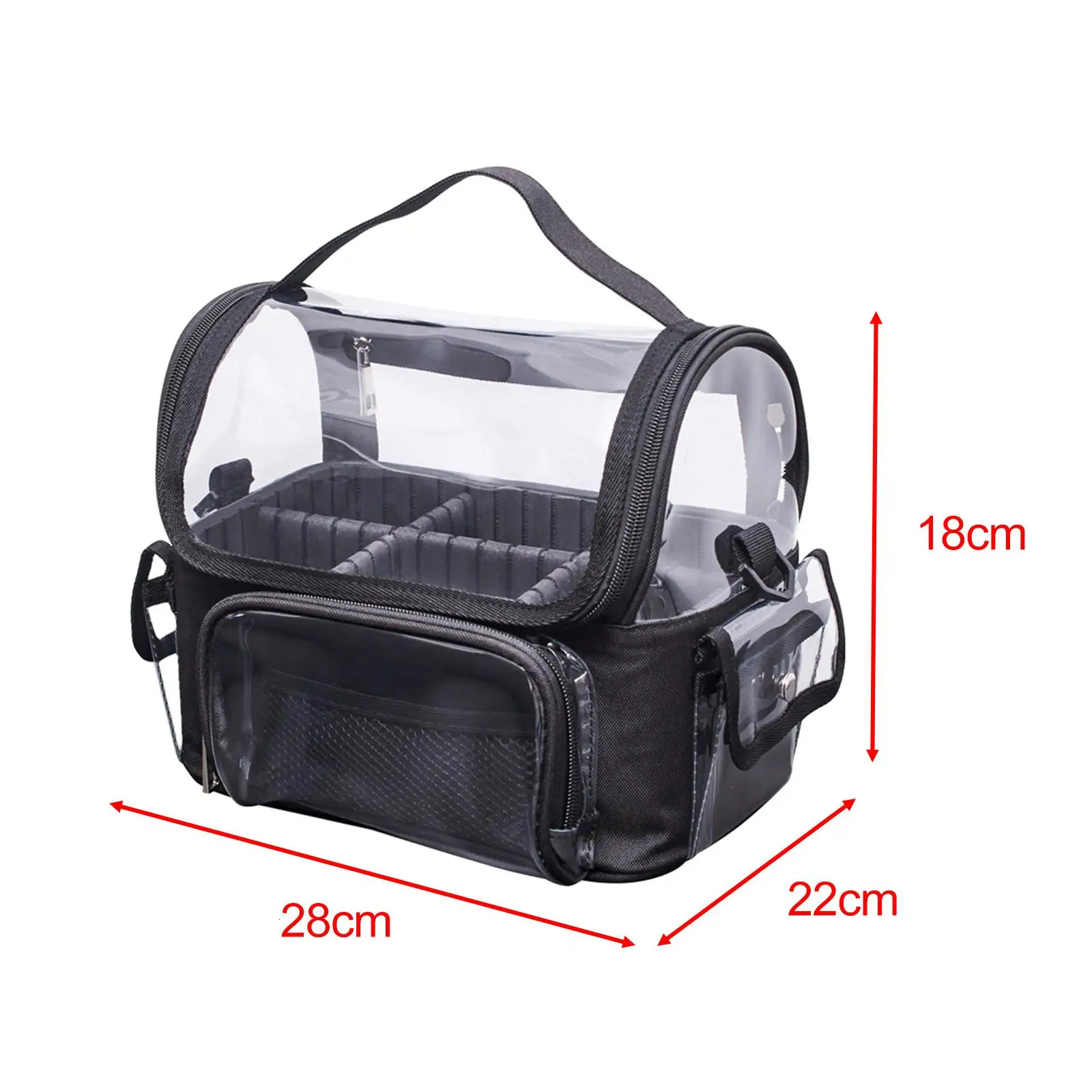 Transparent cosmetics makeup bag with divider organizer with handle makeup box suitable for travel bags girls families 241106
