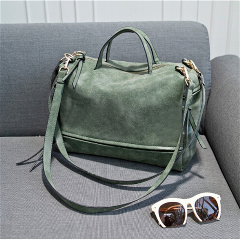 Women Handbag PU Leather Tote Bag Retro Shoulder Messenger Bags Tote Shopping Bag Green Gray Blue Red Femme Sac A Main