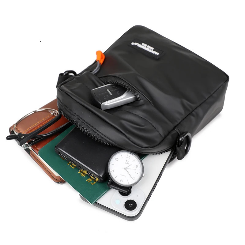 Simple Mini Men Crossbody Bag For Phone Side Casual Waterproof PU Leather Small Messenger Sling Bags w241106