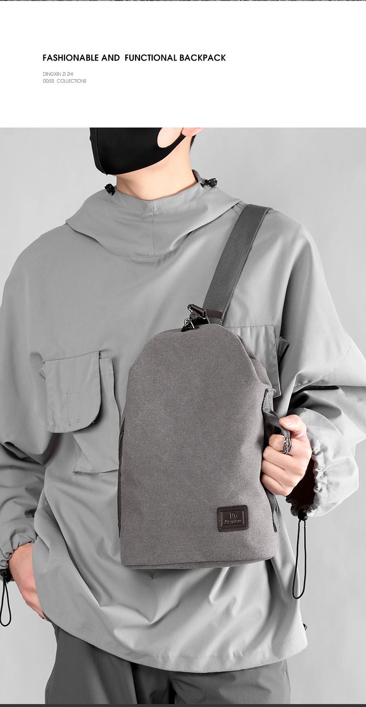 Canvas bag, large-capacity retro crossbody bag, multifunctional fashion shoulder bag, student backpack bag