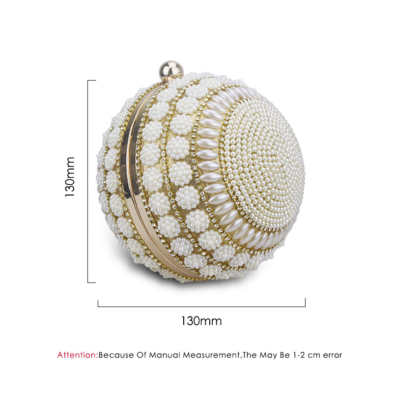 Chaliwini Women's Pearl Beaded Evening Bags Pearl Beads Clutch Bags Handmade Wedding Bags Glod Silver Quality Assurance