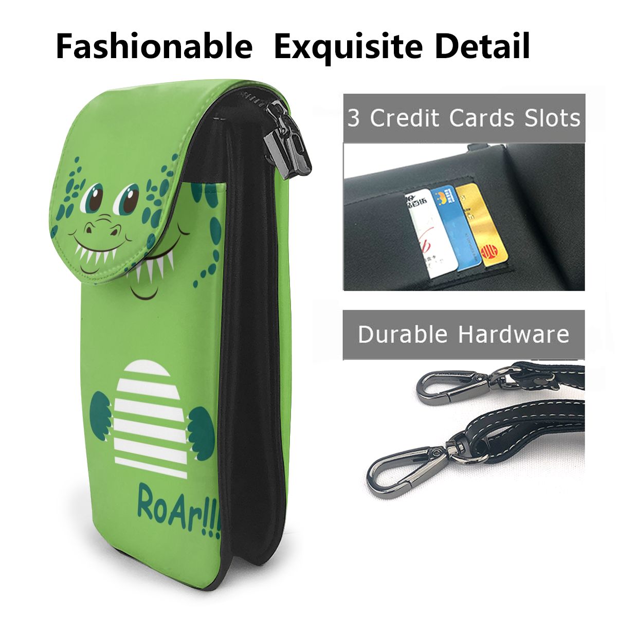 Dinosaur Street Art Crossbody Bags Handbag For Women PU Messenger Bag Mini Mobile Wallet Shoulder Bag Thick Strap Chic Bolsa