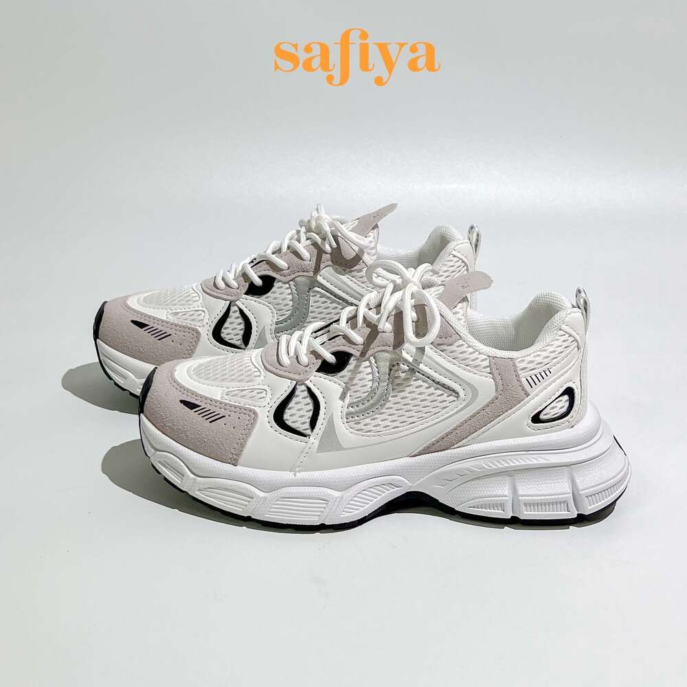 Women's and fashionable sports new summer 2024, breathable mesh thick soled lightweight student casual shoes, white .