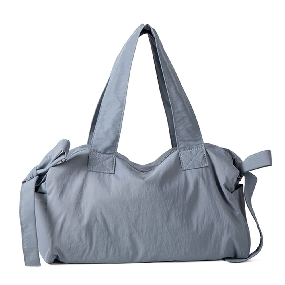 Cute Bow Trendy Underarm Bag Large Capacity Tote Bag Lightweight Casual Shoulder Purse Solid Color for Women and Girls