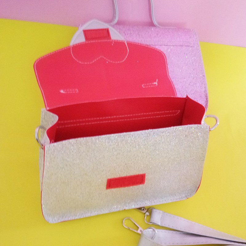 fashion Sweet Heart Silver Red Envelope Bag Small Shoulder Messenger Bag Crossbody Bags for Girls