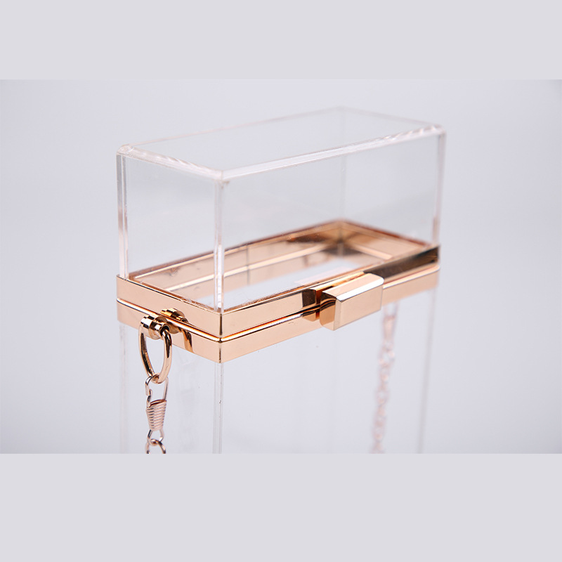 Transparent Bag Small Woman Mobile Phone Bag Chain Lipstick Messenger Handbag Personality Cigarette Case Acrylic Clutch New