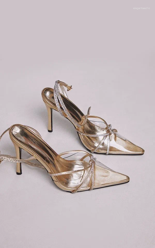 2025 S Fashion Designer Sandals Summer Women S Sier Shiny Rhie High Heels Shoes Transparent Sexy Woman