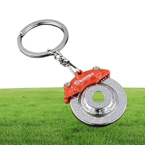 Creative gift car metal keychain turbo gear hub pendant brake disc shock absorber Pendant Christmas gifts 6 Colors