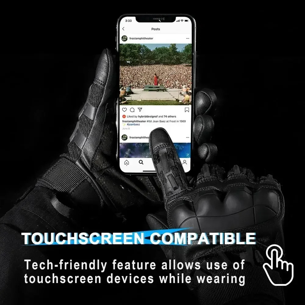 Touch screen tactical full finger gloves combat color ball air gun hunting shooting leather motorcycle protective equipment mens 241106