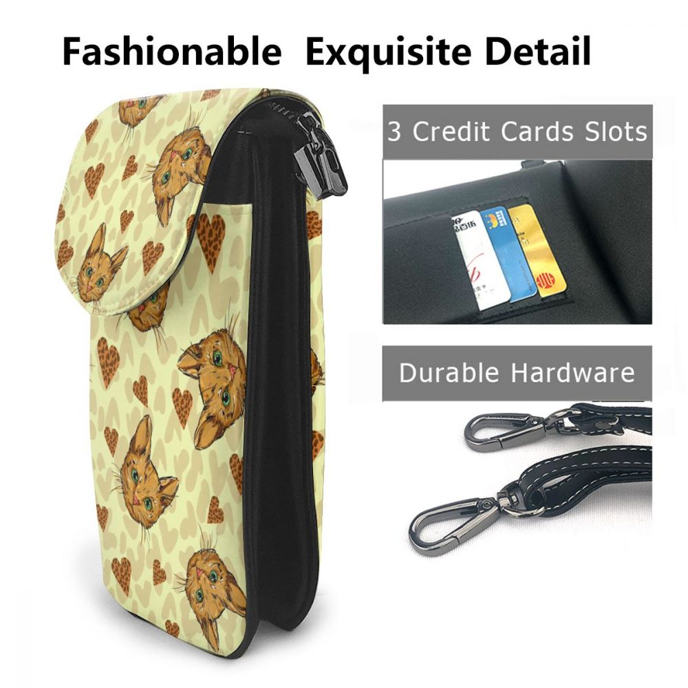 Brand Mini Mobile Phone Bag Cat Design Crossbody Bags for Women Wallet for Universal Phone Cash Female Single Shoulder Handbags