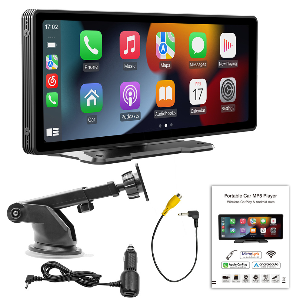 10.26 inch Carplay Screen Touchscreen Display Supports CarPlay & Android Auto, MirrorLink, GPS Navigation, Voice Control for Cars Trucks