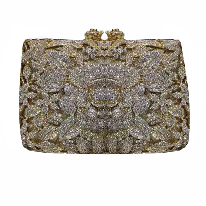 The new Italian heavy craft pattern metal lady's clutch bag attended the party handmade bag clutch bag temperament female bag