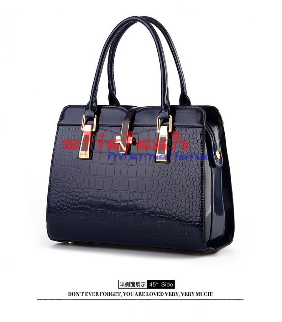 by dhl or ems 50pcs Fashion Alligator Patent Leather Women Handbag Medium Women Bag Cross Lock Design Women Handbags