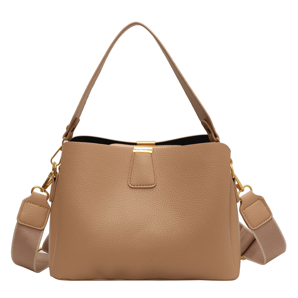 Women Luxury Shoulder Bag Large Capacity Bucket Satchel Bag Adjustable Strap Simple Underarm Bag Ladies Outdoor Bag