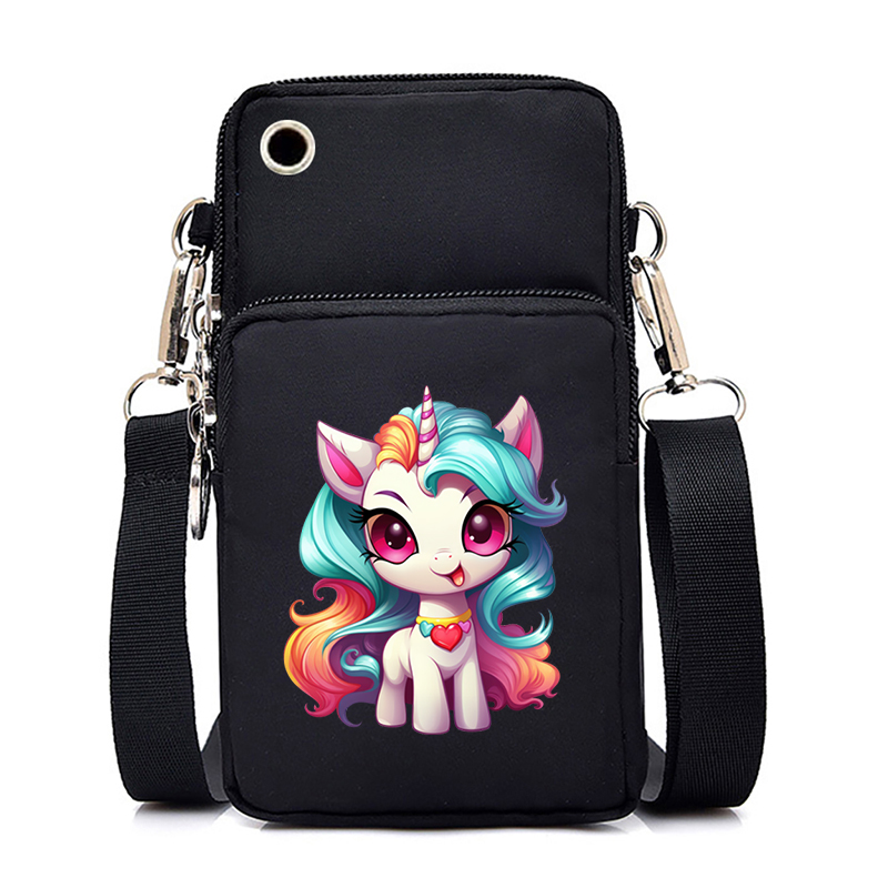 New Fashion Mobile Phone Bag 26 Art Unicorn Alphabet Women Messenger Bag Aesthetics Mini Small Crossbody Bag Coin Purse Handbag