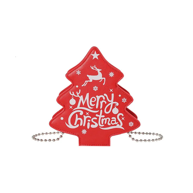 Cartoon Christmas Tree Mini Womens Bag Chain One Shoulder Horizontal Bag er Bag Wallet Handbag 241106