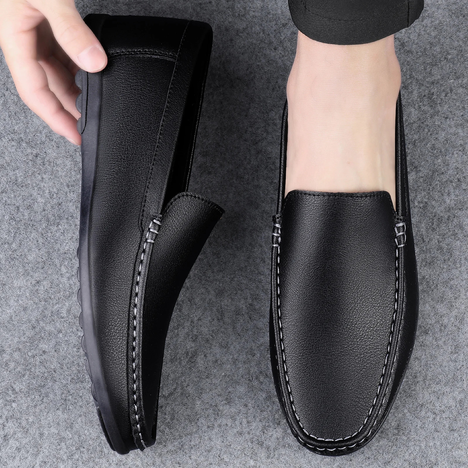 Fashion Mens Shoes High Quality Loafers Comfortable Kayak Shoes White Mens Summer Casual Shoes Mocassin Plus Size 47 241106