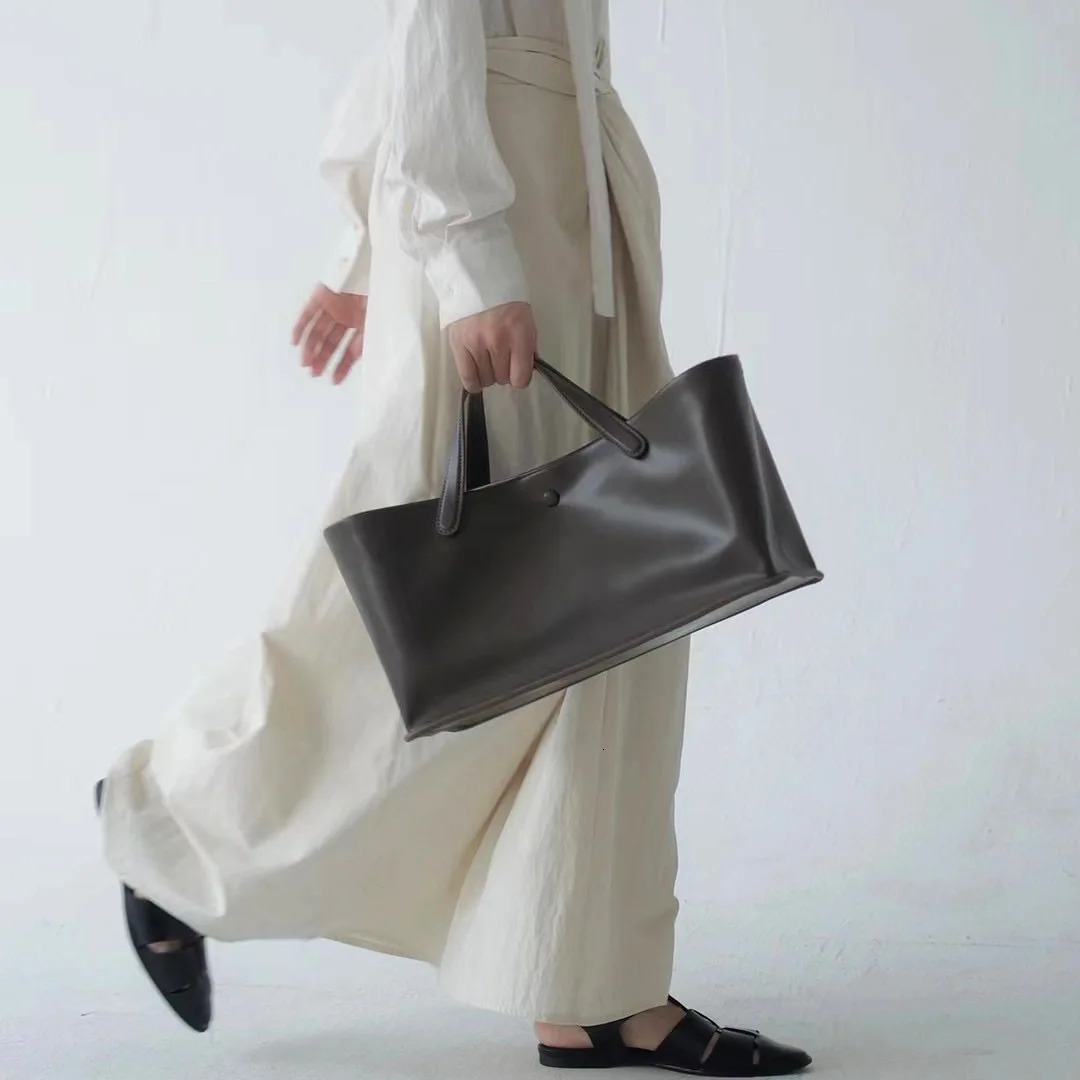 FIRMRANCH Retro Simple Large Capacity Handheld Basket High Quality Cowboy Handbag Canvas Shoulder Diagonal Bag 241106