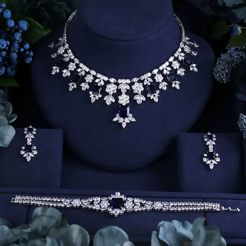 Janekely chooses Zircon earrings Necklace stand jet airplane set wedding dress set complete set 241106