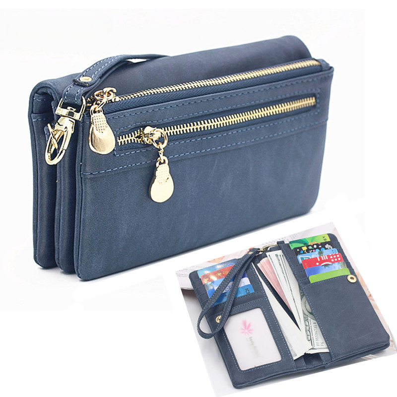 Fashion Zipper Purses Women's Wallets Envelop Long Wallet Women Long Section Clutch Wallet Soft PU Leather Money Bag