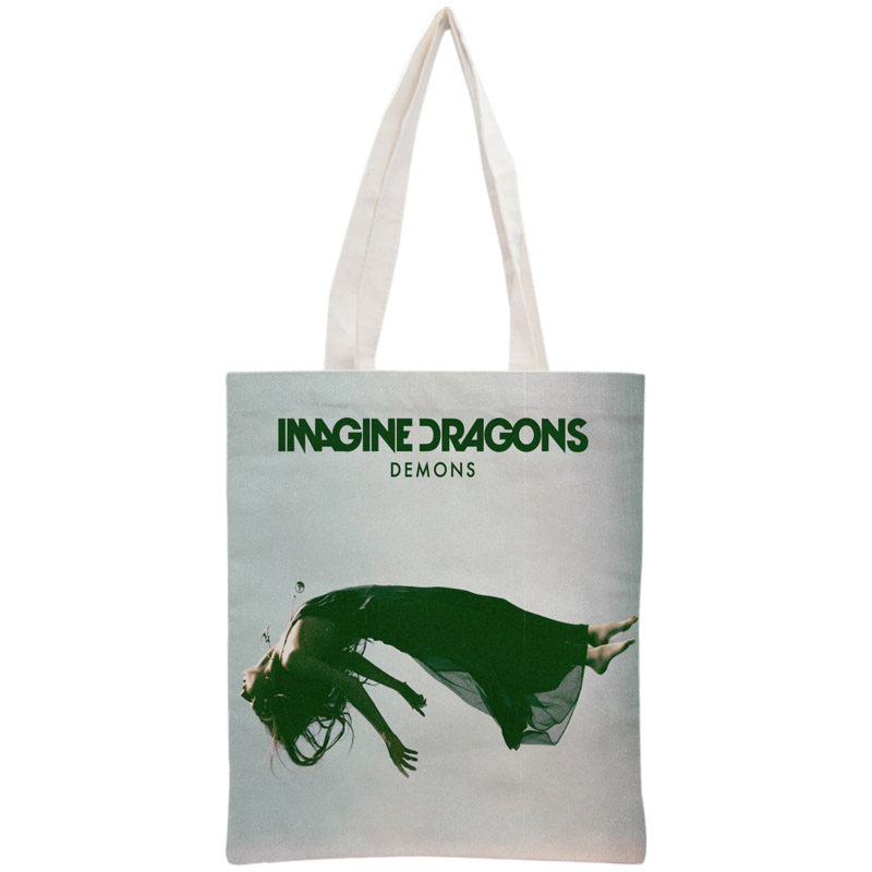 Custom Imagine Dragons Tote Bag Reusable Handbag Women Shoulder Foldable 30*35cm Canvas Shopping Bags Drop Shipping