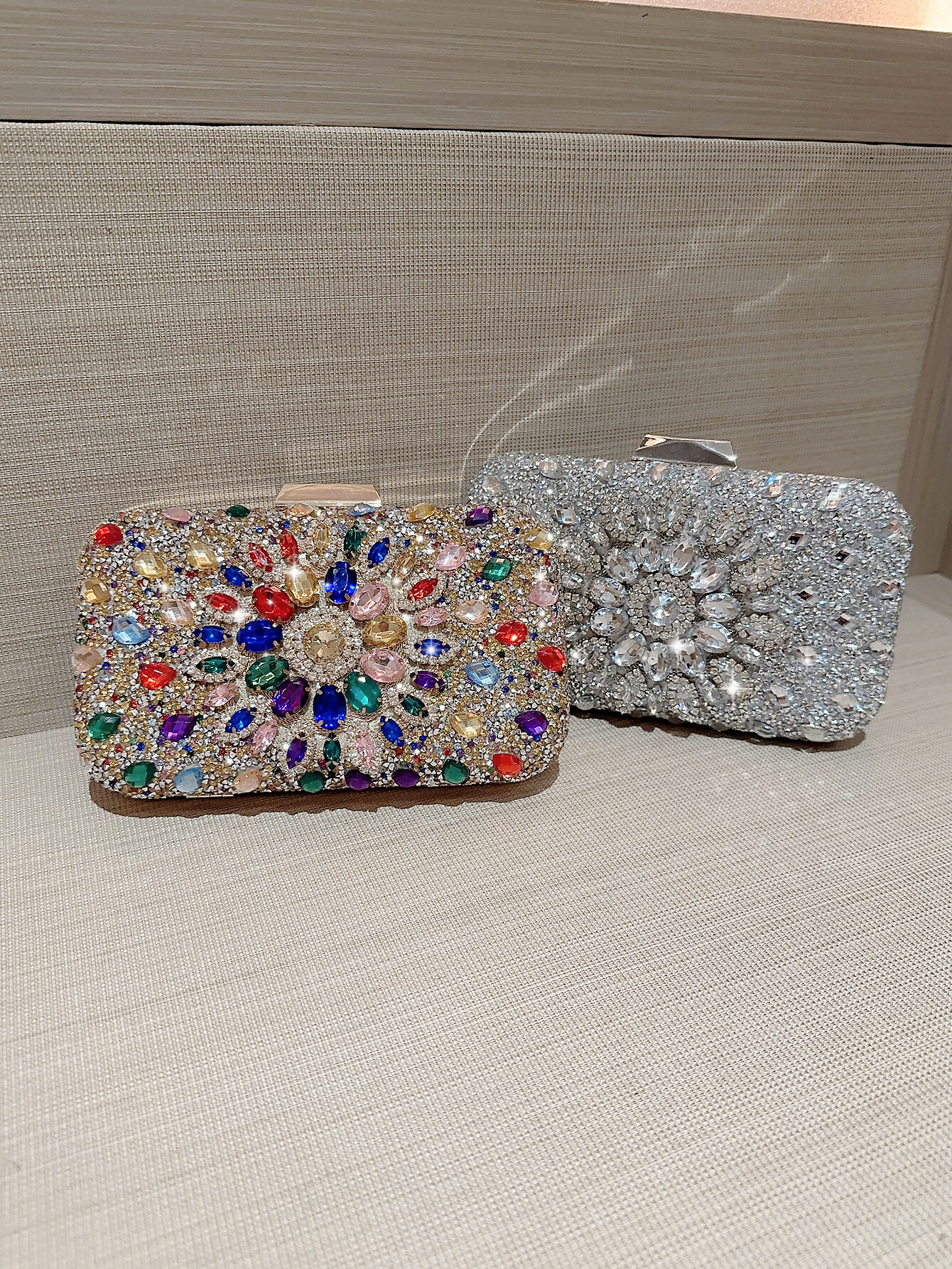 Fashionable Shiny Evening Gown Elegant Square Women's Box Chain Bag