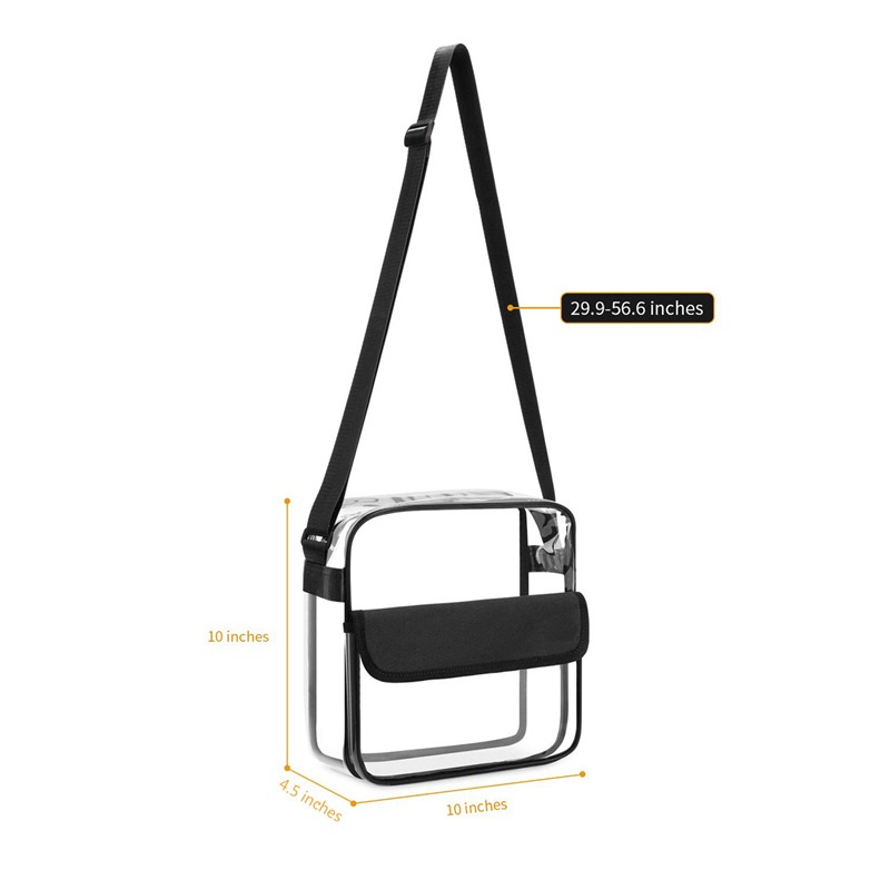Women PVC Shoulder Gym Clear Bag Unisex Casual Transparent Handbag Travel Large Capacity Crossbody Satchel Purse Messenger Tote