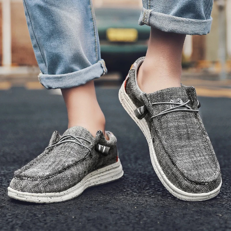 Large Size Outdoor Mens Casual Denim Canvas Shoes Vulcanize Shoes Fashion Style er Breathable Men Sneakers Loafers 241106