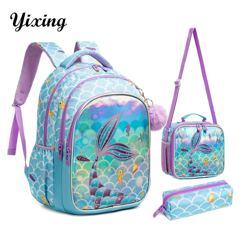 Kids Backpack Set for School Teenagers Waterproof School Bags for Girls Backpack Mermaid Cartoon Bag Kids School Bags Supplies