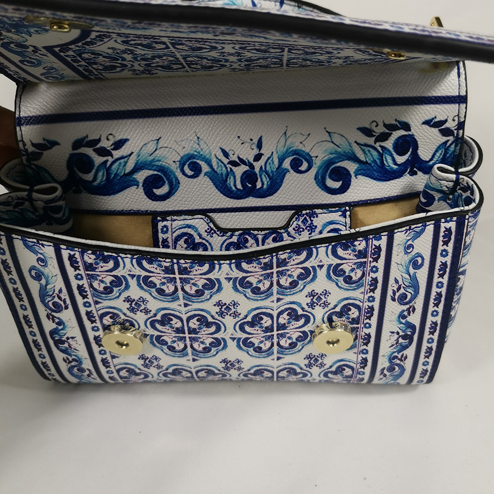 Fashion bag evening bag flower handbag luxury handbag shoulder diagonal bag banquet party lady elegant spring blue