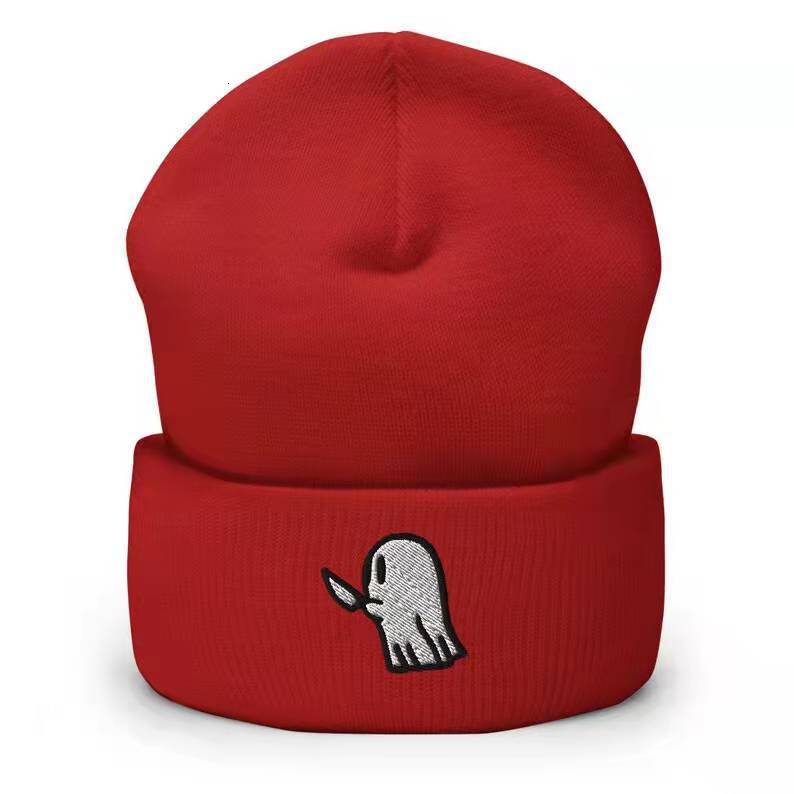 High quality design, Male and female students hip-hop cartoon ghost embroidery knitted woolen outdoor sports warm hats