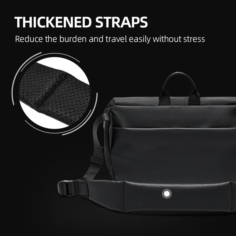 Flap Crossbody Bag for Men Waterproof Nylon Messenger with iPad Compartment Unisex Shoulder Traveling Commute Work 241106